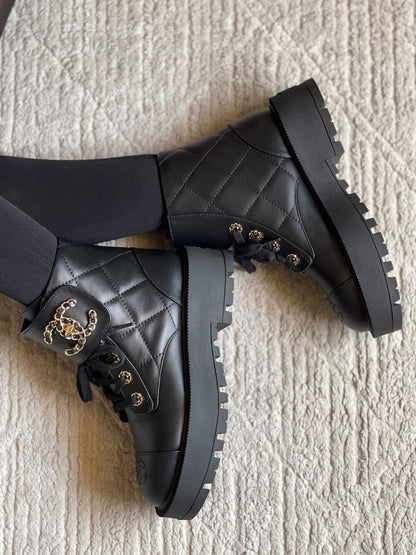 Chanel Boots - Black, White