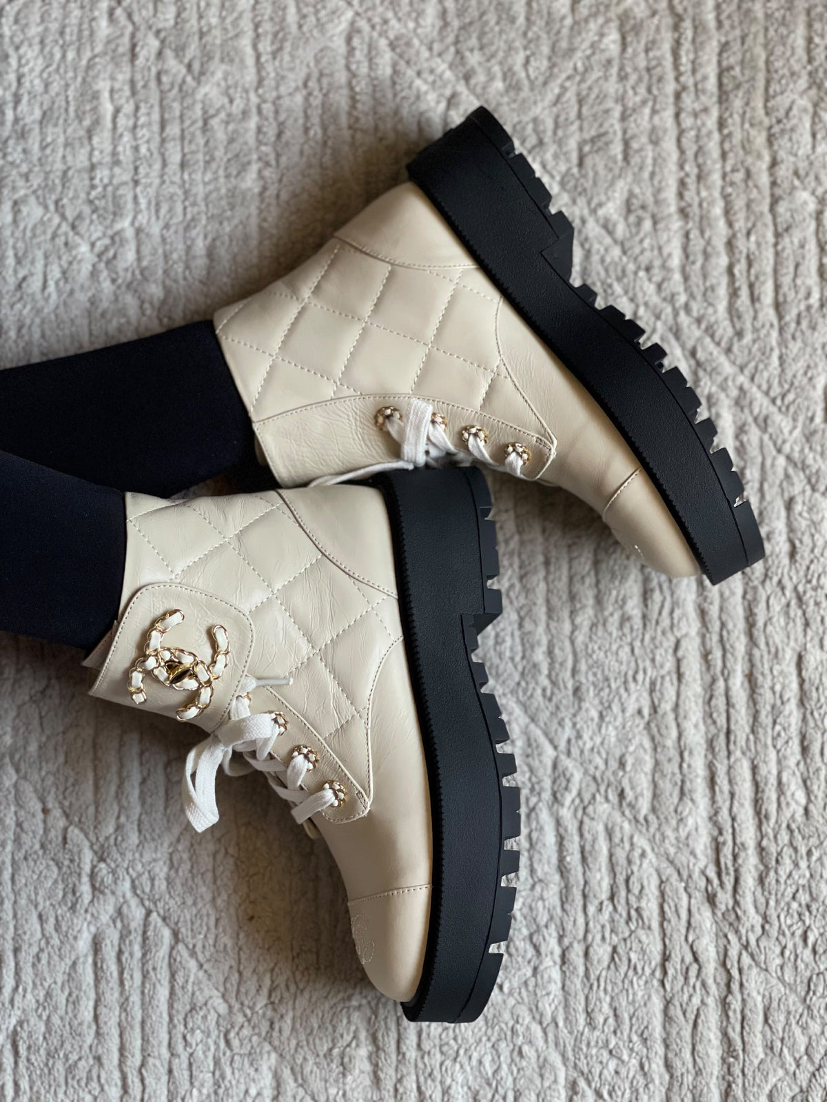 Chanel Boots - Black, White