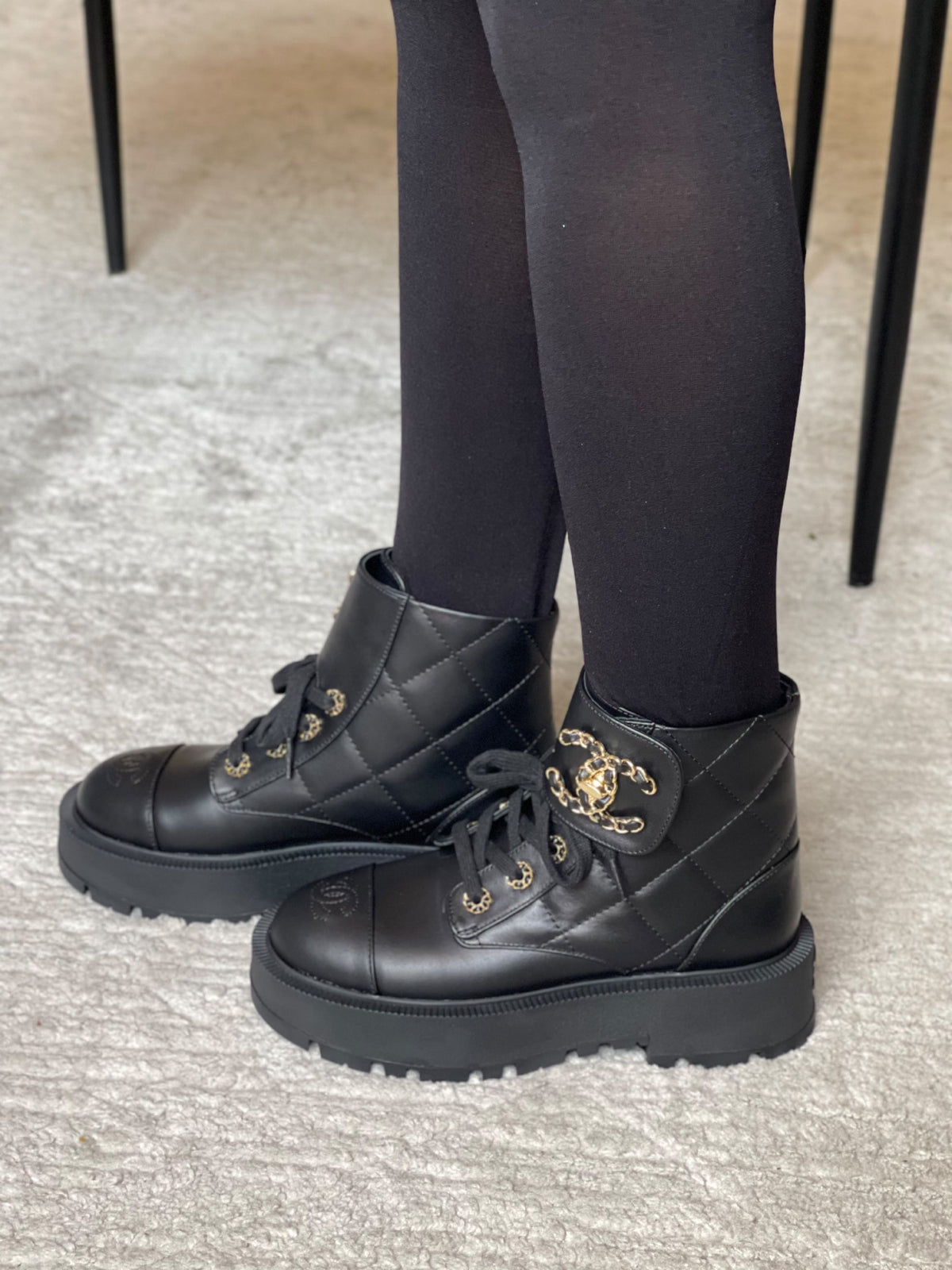 Chanel Boots - Black, White