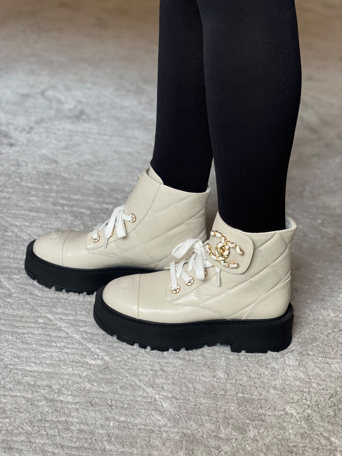 Chanel Boots - Black, White
