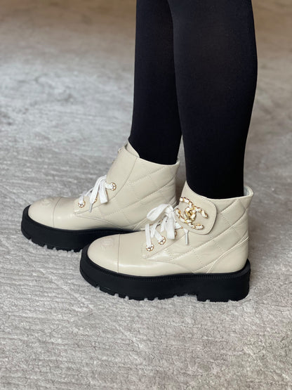 Chanel Boots - Black, White