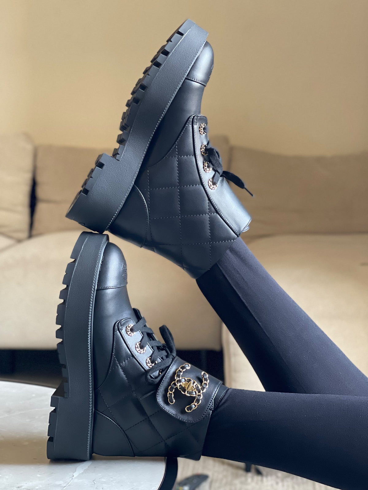 Chanel Boots - Black, White