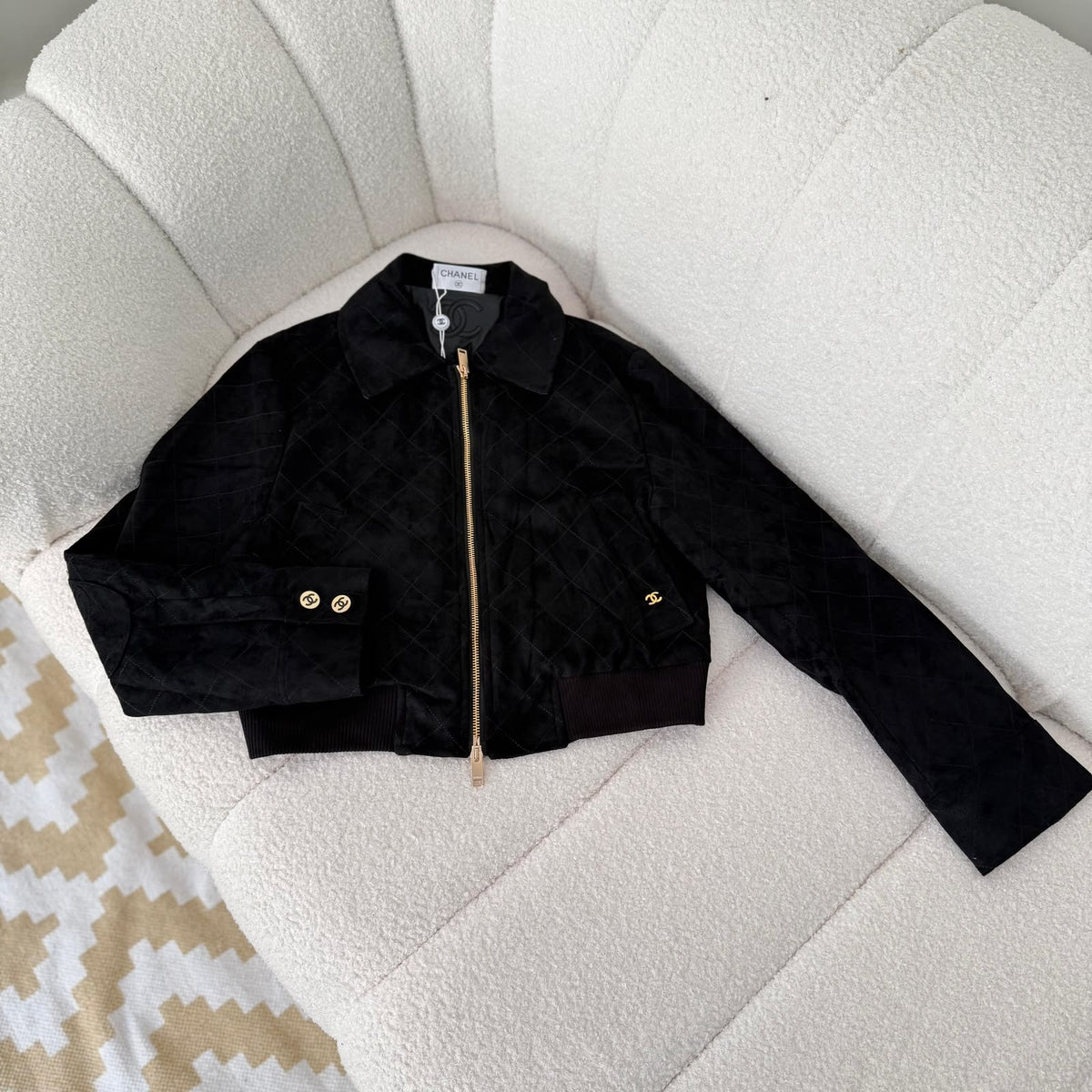 Chanel Quilted Bomber Jacket - Black