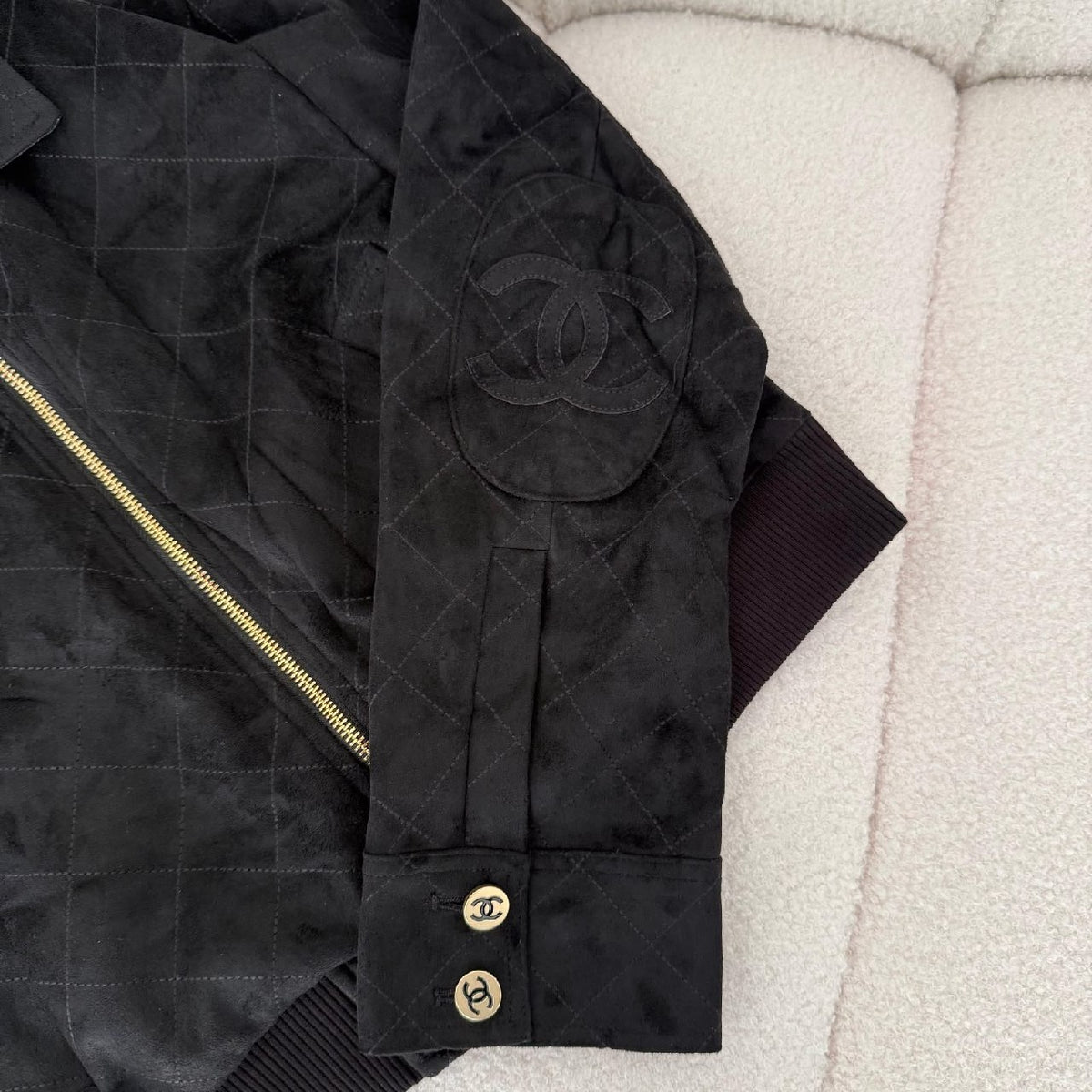 Chanel Quilted Bomber Jacket - Black