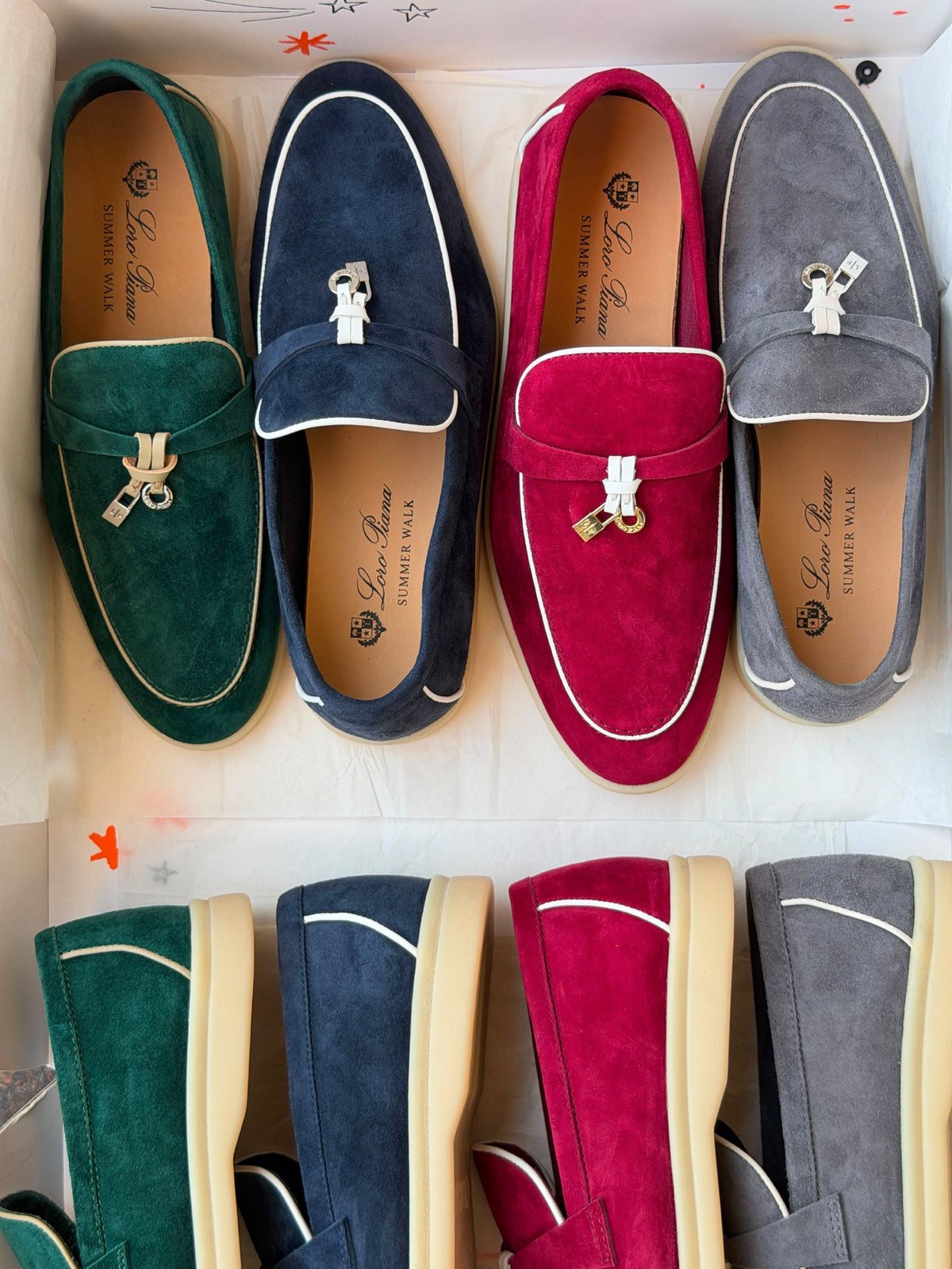 Loro Piana Loafers - Burgundy, Navy, Grey, Green