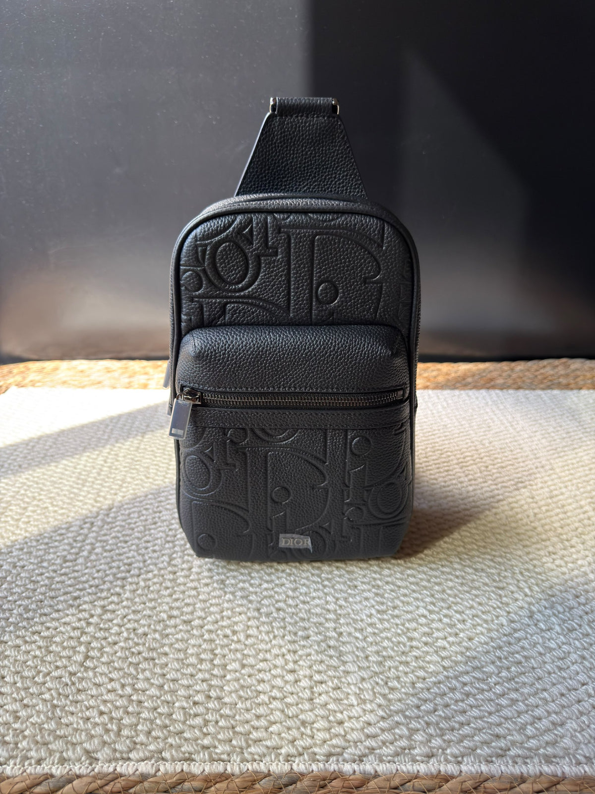 Dior Rider Sling Crossbody Bag - Black Embossed
