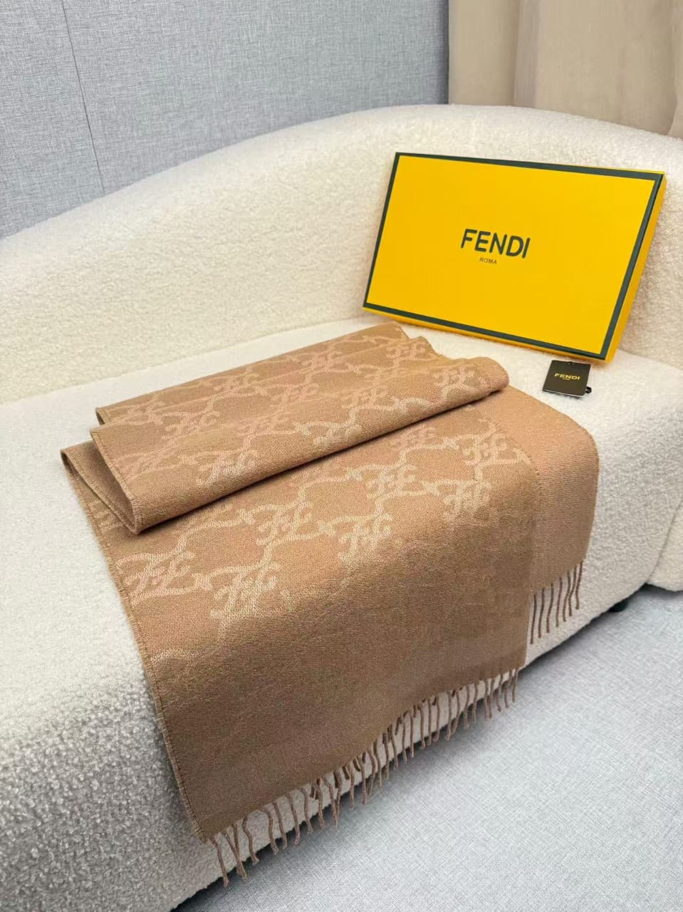 Fendi Scarf - Beige Monogram