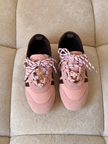 Louis Vuitton Charm-Trim Sneakers - Pink & Brown