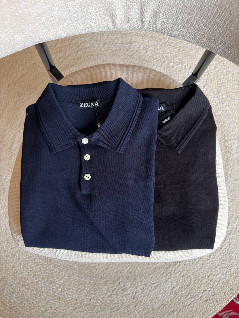 Zegna Polo Shirt - Navy, Black
