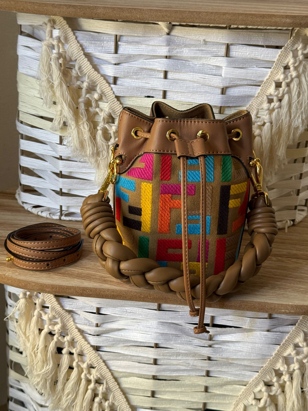Fendi Shoulder Bag - Brown Multicolor