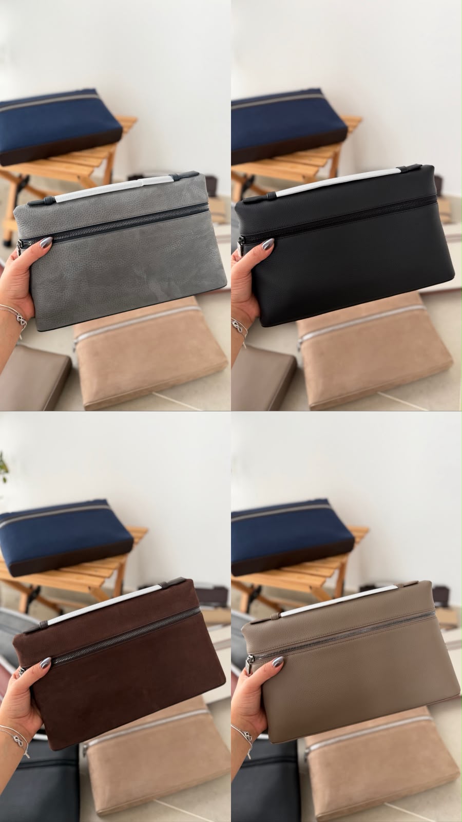 Clutch - Black, Beige, Grey, Brown