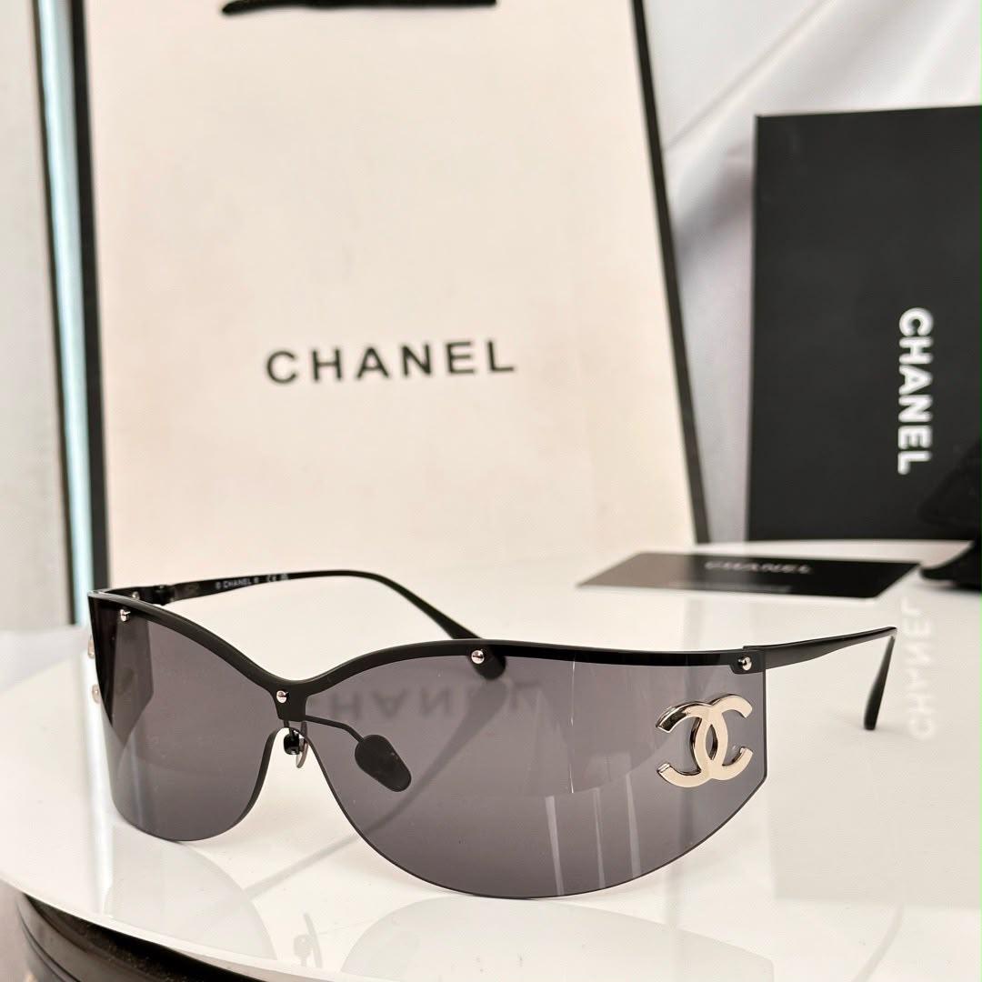 Chanel Studded Shield Sunglasses - 