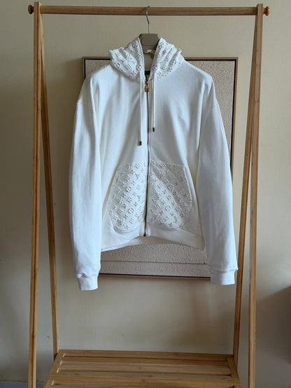 Louis Vuitton Zipper Hoodie - White