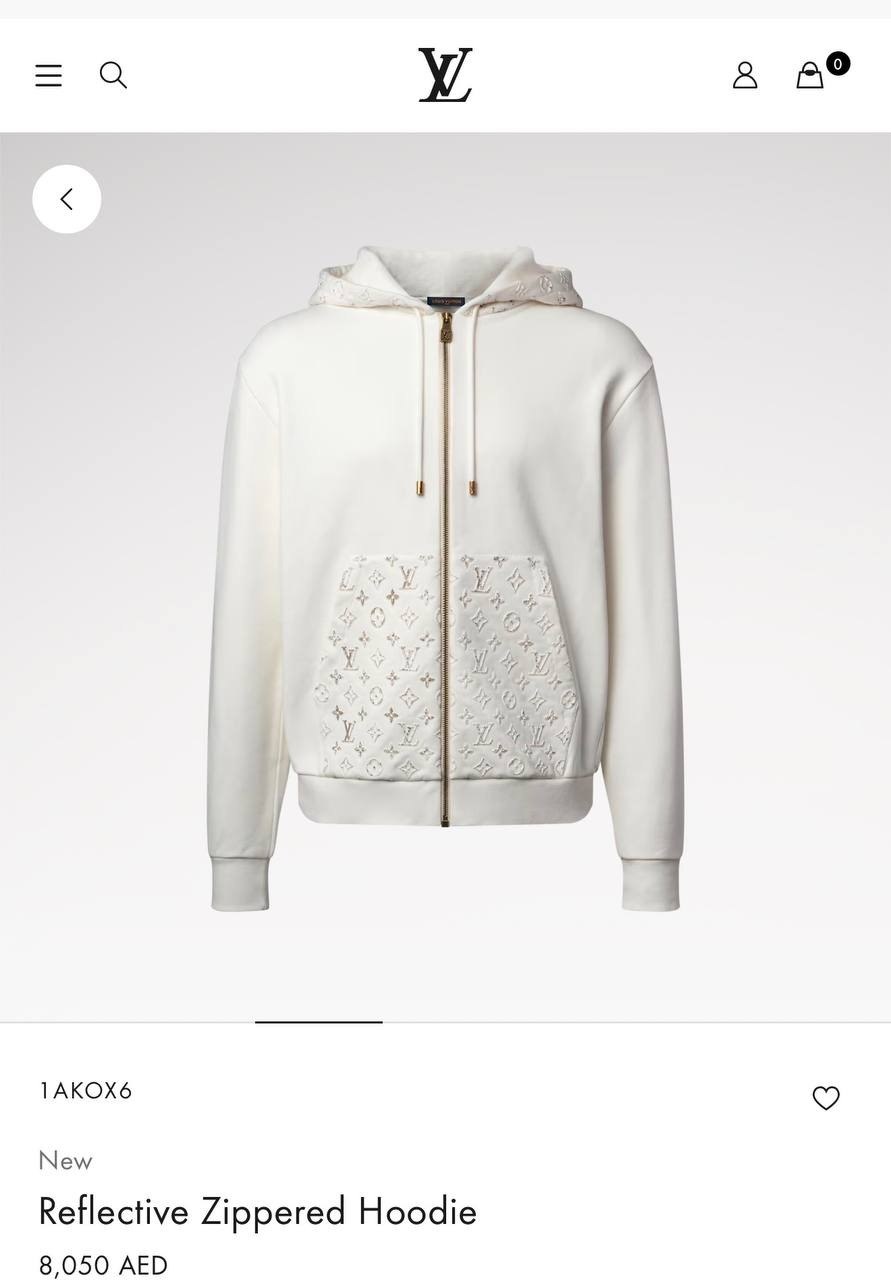 Louis Vuitton Zipper Hoodie - White