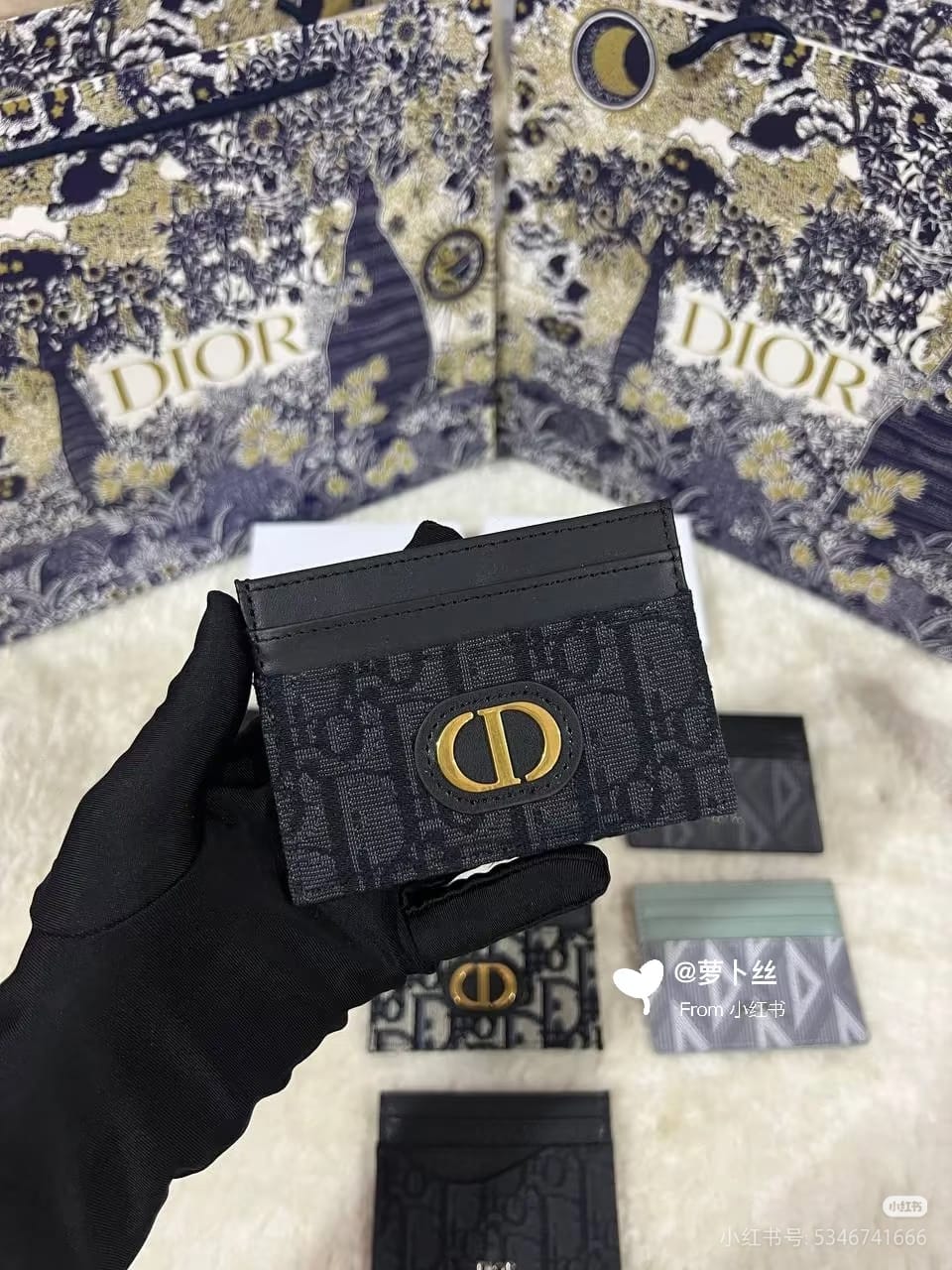 Dior Oval-Logo Card Holder - Black