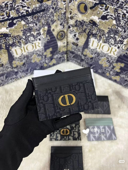 Dior Oval-Logo Card Holder - Black