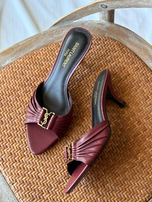 YSL Heels - Burgundy, Black