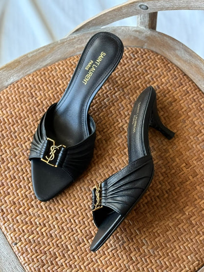 YSL Heels - Burgundy, Black