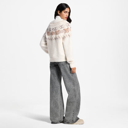 Louis Vuitton Nordic-Pattern Sweater - White