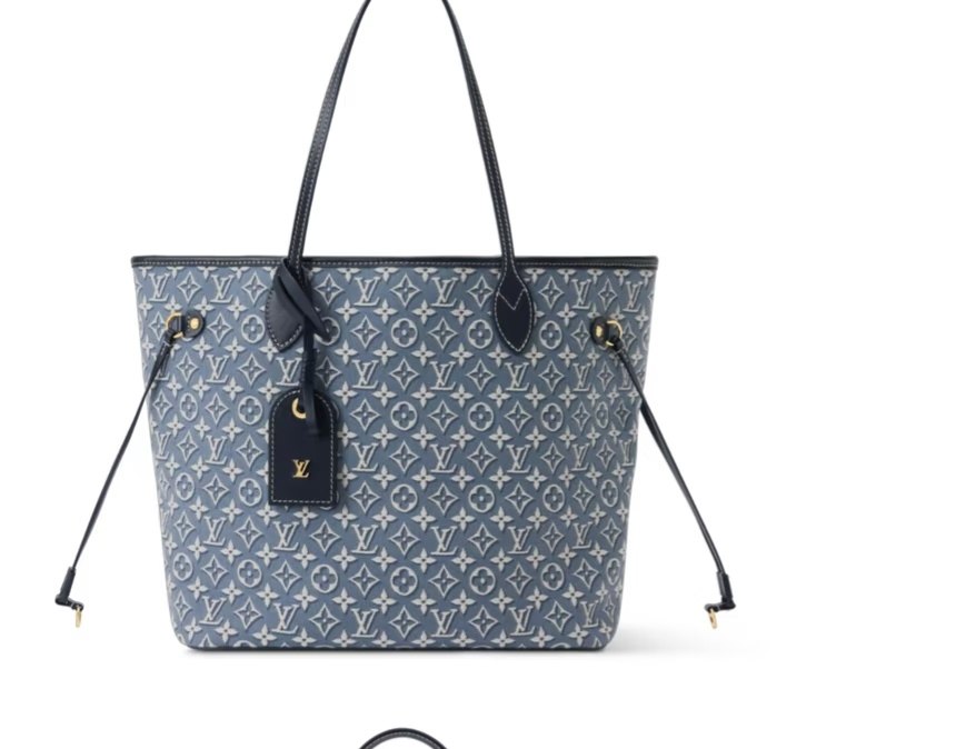Louis Vuitton Neverfull Tote Bag - Blue Monogram