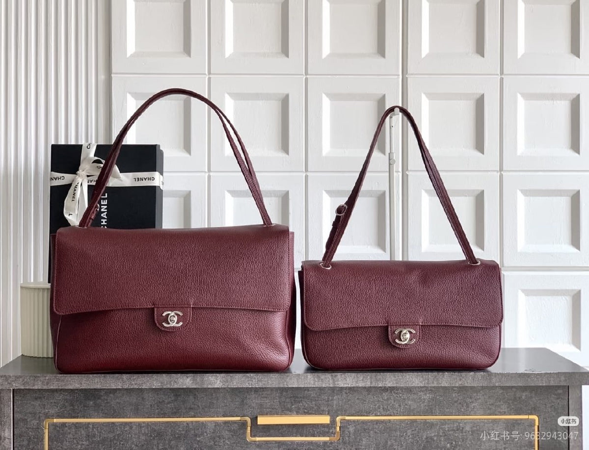 Chanel Rectangular Flap Shoulder Bag - Burgundy