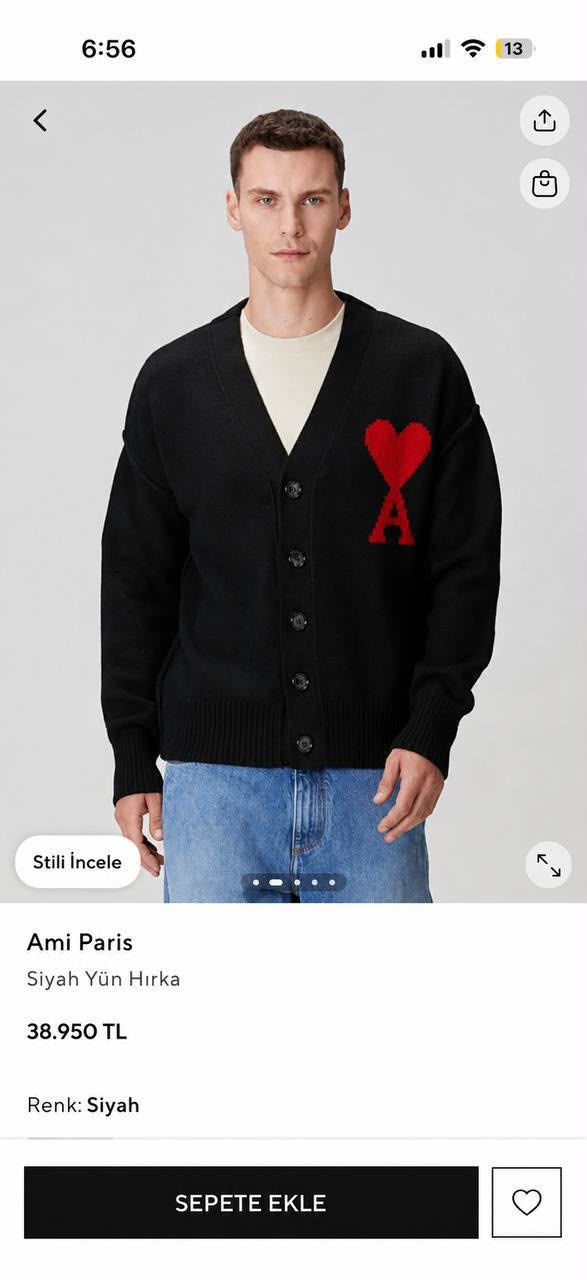 Ami Paris Cardigan - Black