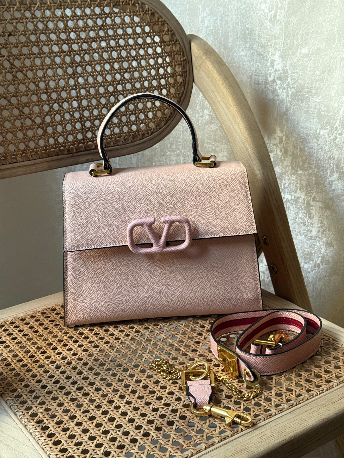 Valentino Structured Handbag - Pink