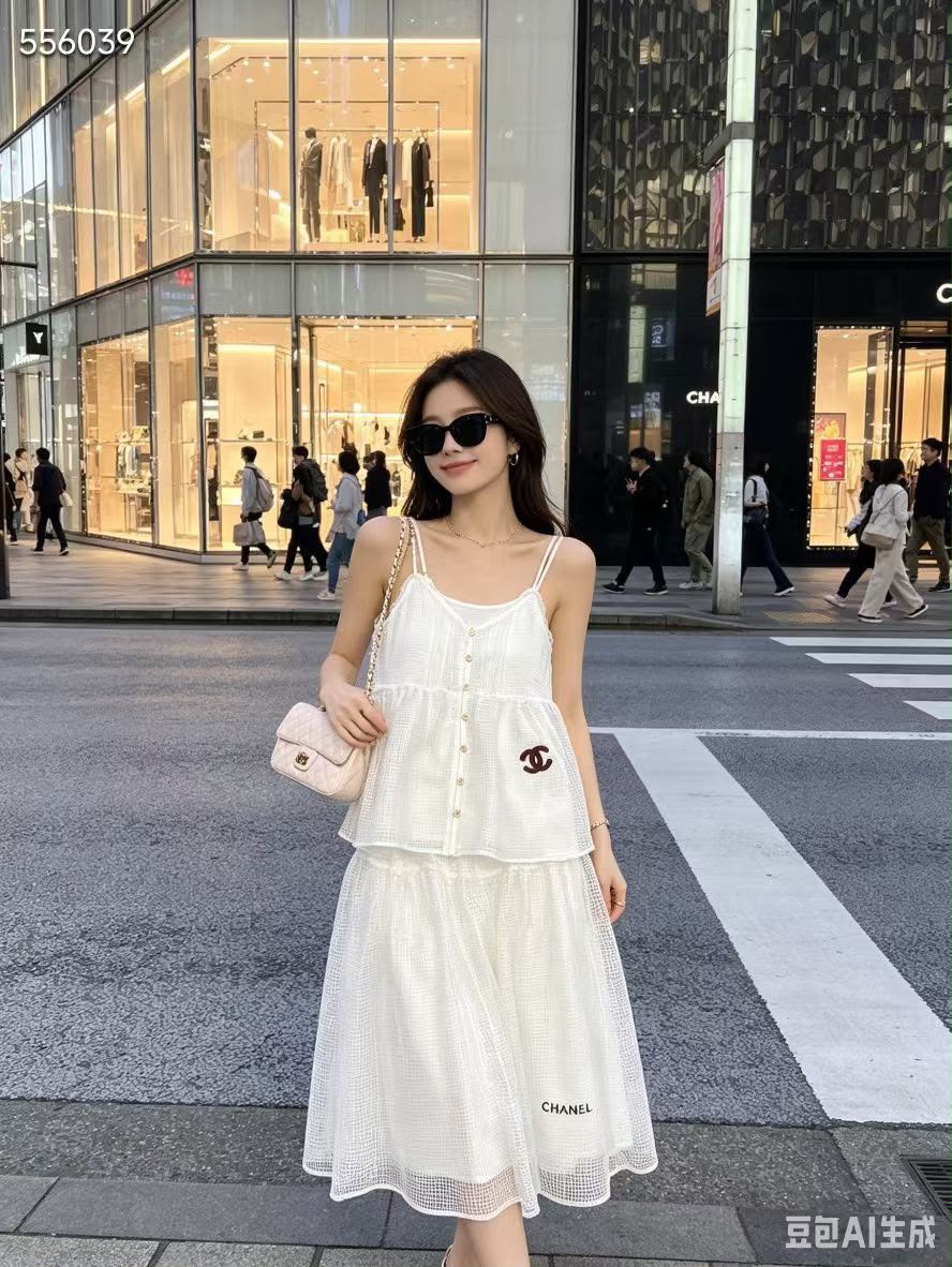 Chanel Camisole And Skirt Set - White