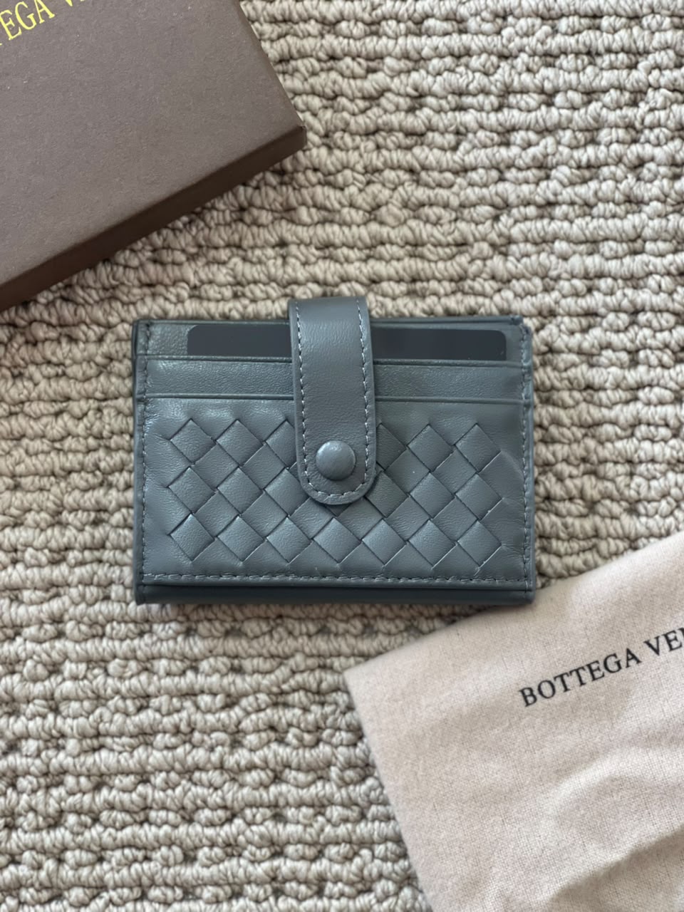 Bottega Veneta Card Holder - Grey, Blue, Black, Dark Grey
