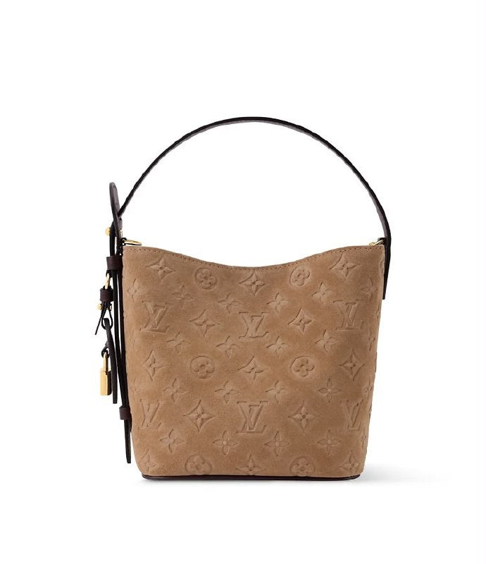Louis Vuitton Shoulder Bag Bucket Shape - Beige Embossed