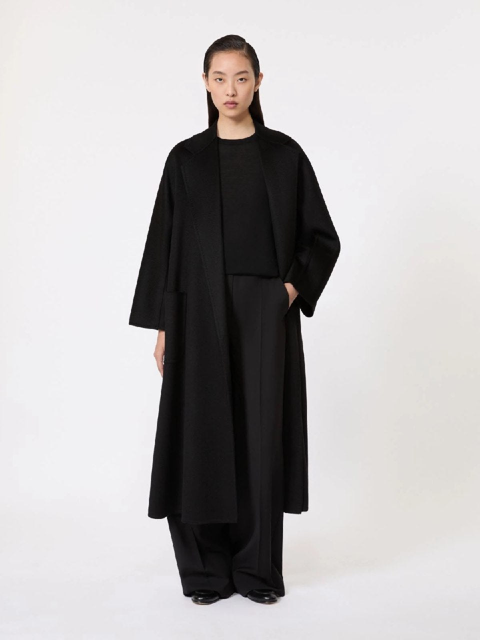 Max Mara Coat Wide Sleeve - Black