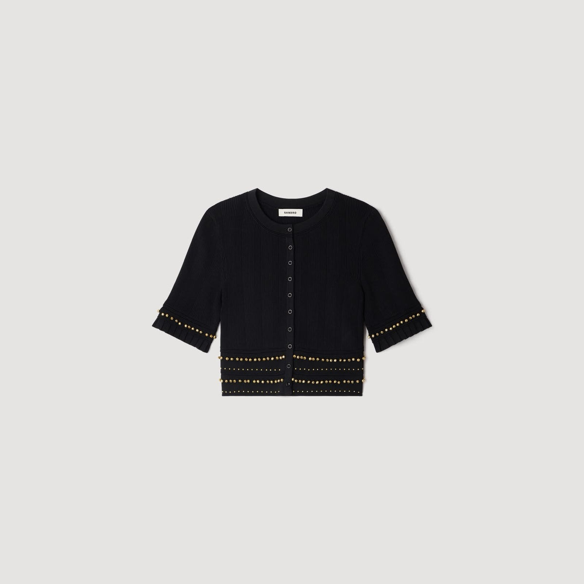Sandro Cropped Cardigan Set - Black