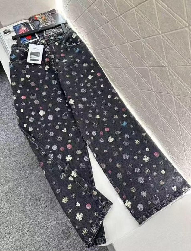 Chanel Motif Jeans Pants - Black