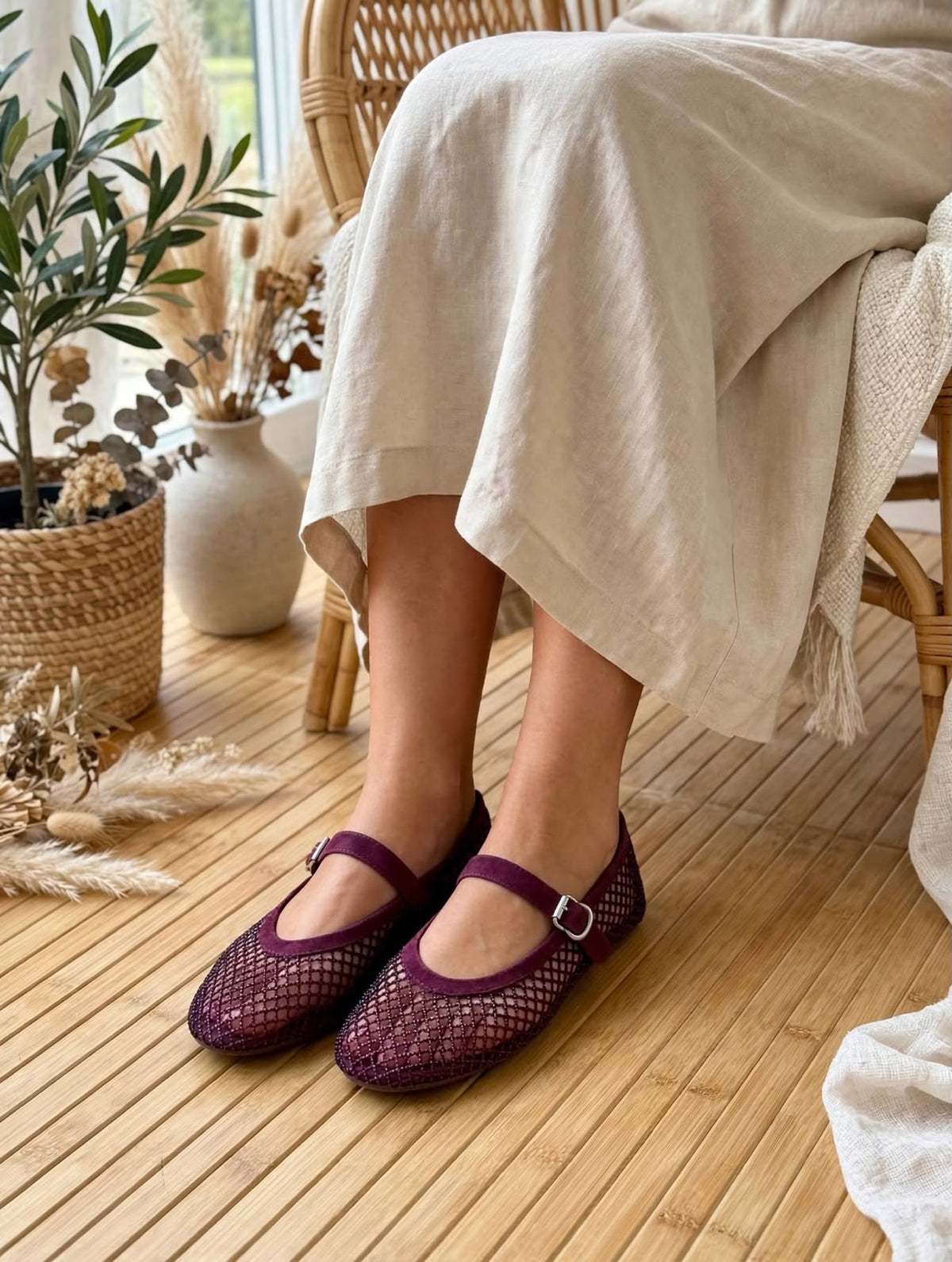 Alaia Ballerina - Burgundy