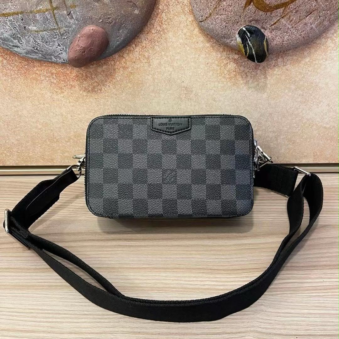 Louis Vuitton Camera Crossbody Bag - Dark Grey Check