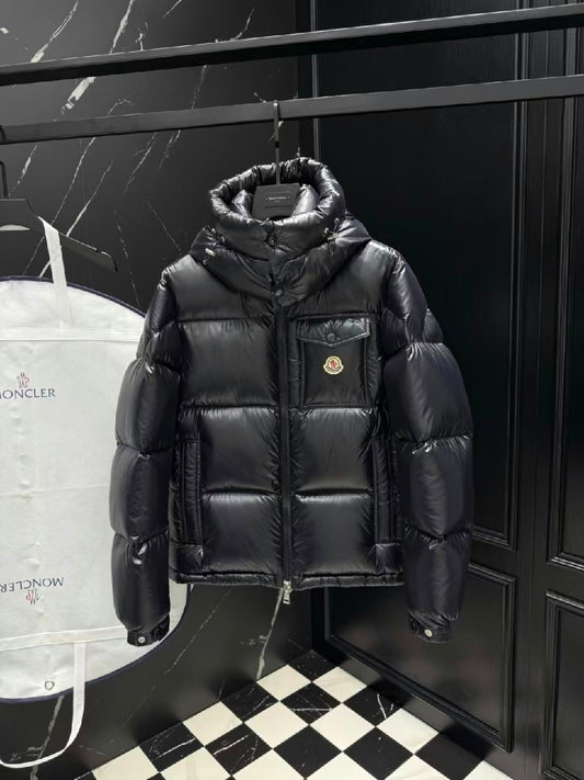 Moncler Hooded Jacket Drawstring Hood - Black