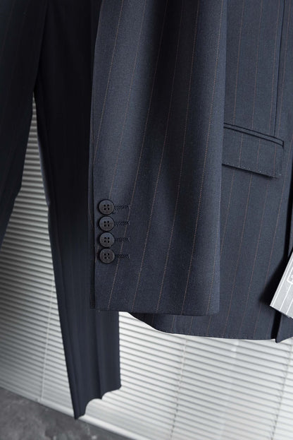 Ermenegildo Zegna Pinstripe Double-Breasted Suit - Navy