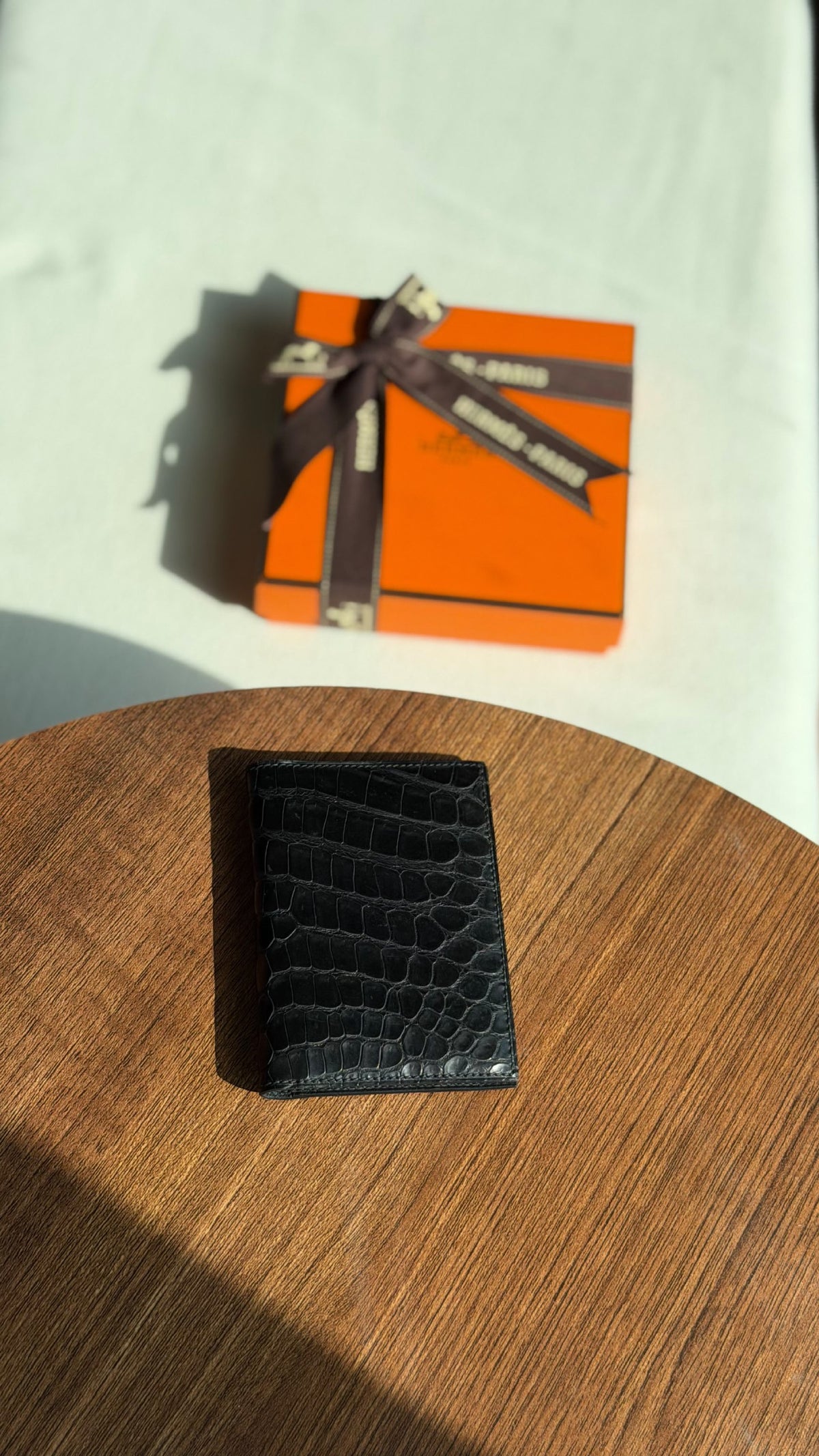 Hermès Euclide Card Holder - Black Embossed
