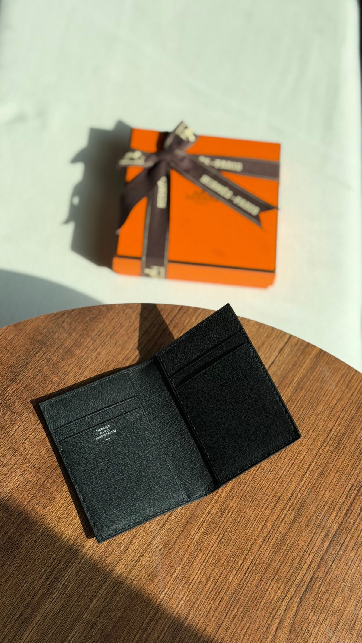 Hermès Euclide Card Holder - Black Embossed