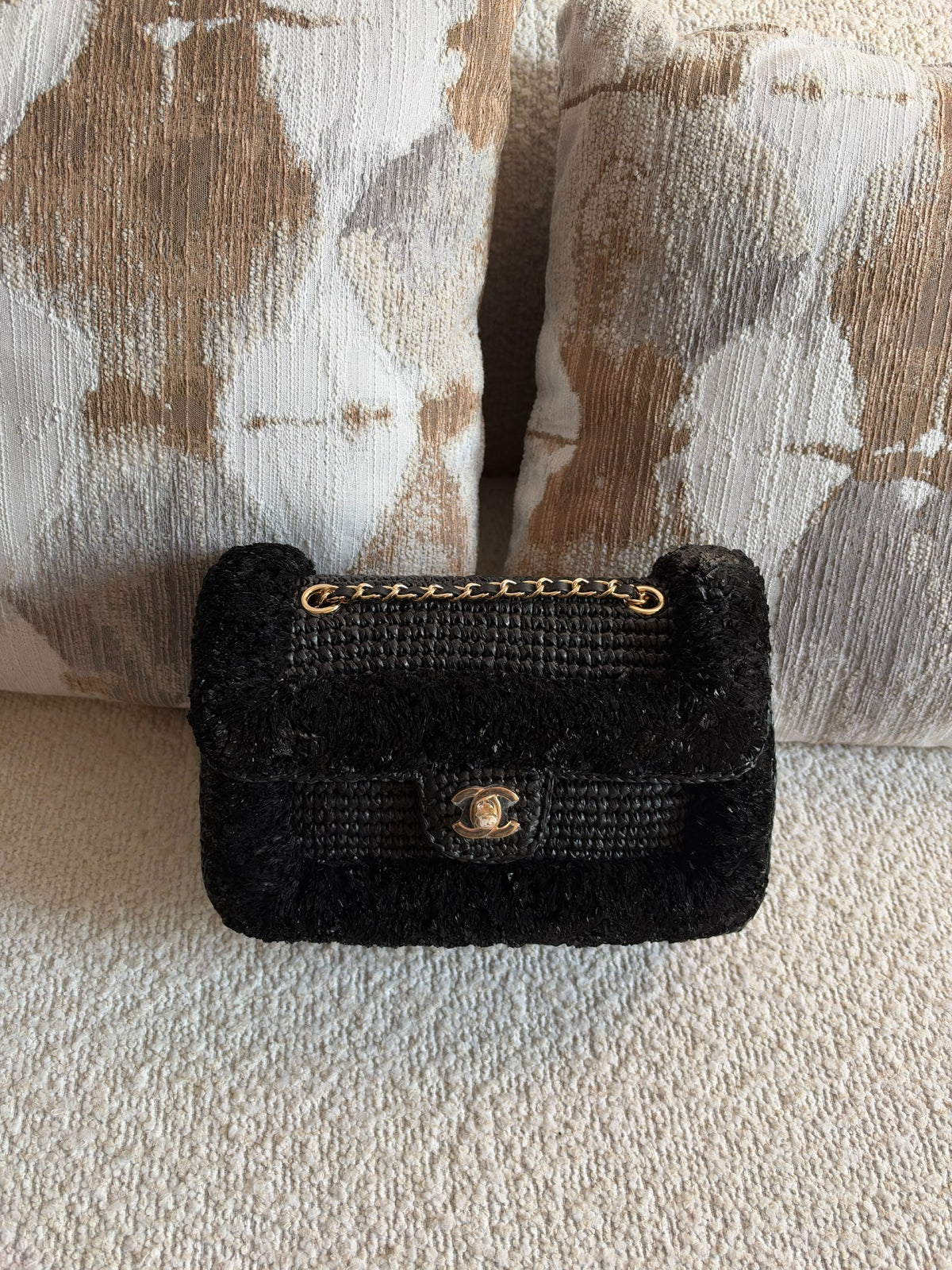 Chanel Flap Shoulder Bag - Beige, Black