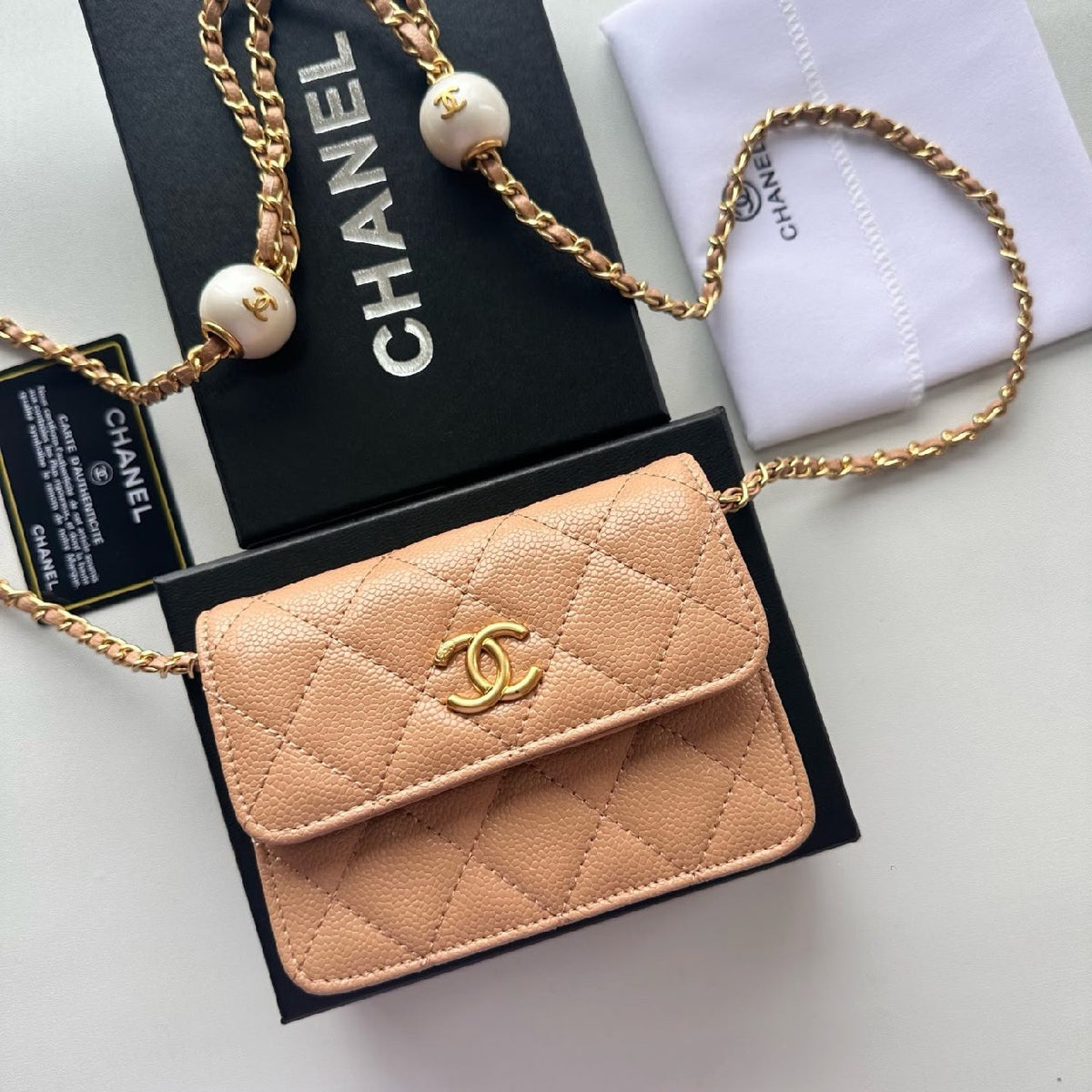 Chanel Quilted Crossbody Bag - Beige