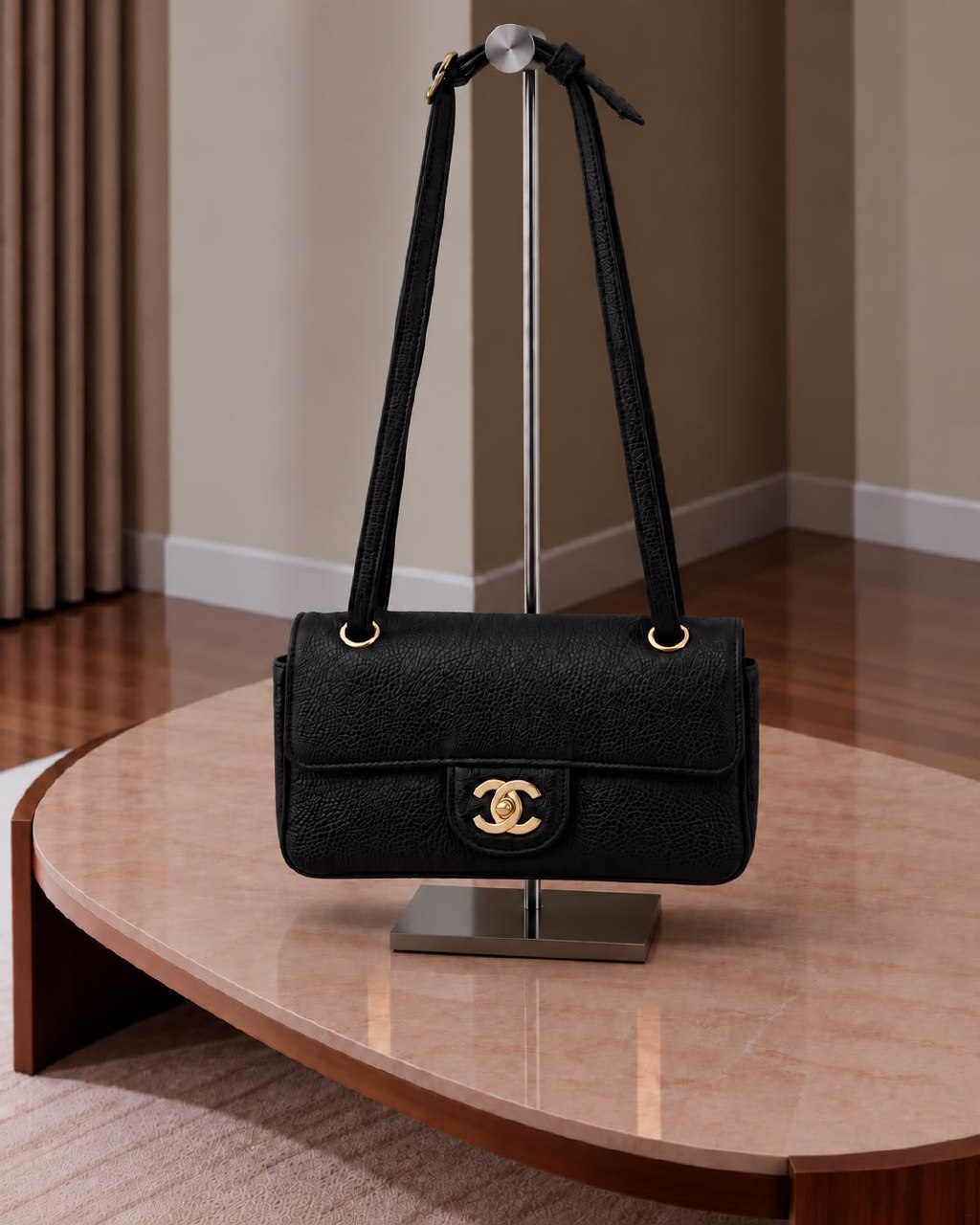 Chanel Shoulder Bag - Black Embossed